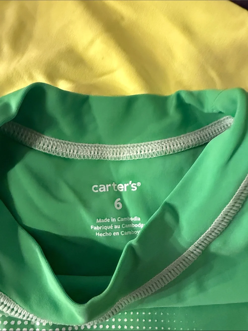 Wonder Nation Boys Neon Yellow & Green Carter’s Dino Swim Rashguard Set size 6